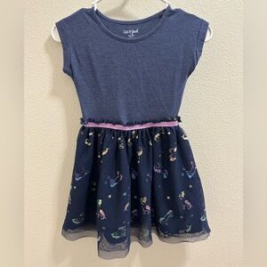 Cat & Jack unicorn tulle dress.  Blue, size s(6/6x)